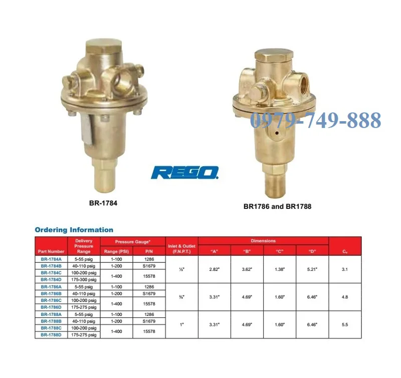 Điều áp Rego BR-1788A  (5 - 55)psig